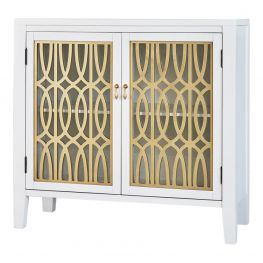Marshfield White/Gold Accent Cabinet