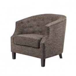 Ansley Chocolate Chesterfield Barrel Chair