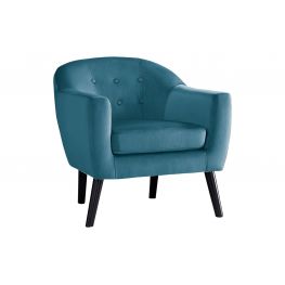 Quill Blue Velvet Accent Chair