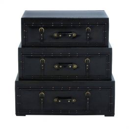 Metaline Falls Leather Trunk Chest