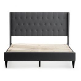 Wren Upholstered Bed, Twin, Dark Gray