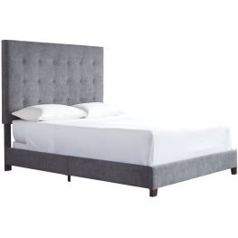 Dolante Buttoned Tufted Gray Queen Upholstered Bed