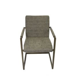 Modern Taupe Chair w/ Gold Metal Base
