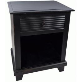 Black Wood Nightstand