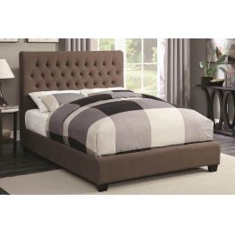 Cho Chocolate  Upholstered Twin Bed