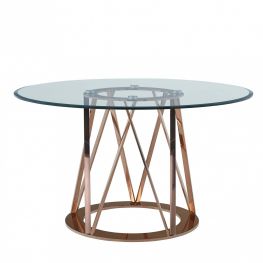 Rolin Rose Gold Round Dining Table