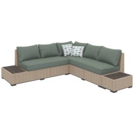 Silent Brook Beige Sofa/Love Sec/End Tbls (3/Cn)