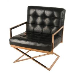 Connan Rose Gold And Black Arm Chair