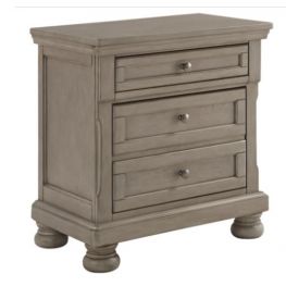 Lettner Light Gray Two Drawer Night Stand