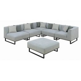 Corrine Grey Micro Velvet 6pc Sectional