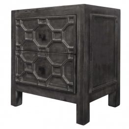 Silvestro Antique Black Distressed Side Table