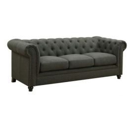 Grey Linen Chesterfield Sofa