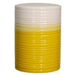 Swirl Yellow and Cream Garden Stool