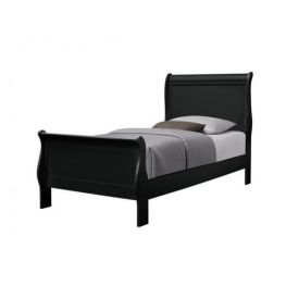 Louis Philippe Black Twin Sleigh Bed