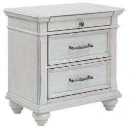 Whitewash Three Door Night Stand