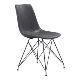 Theo Dining Chair in Weathered Grey Leatherette
