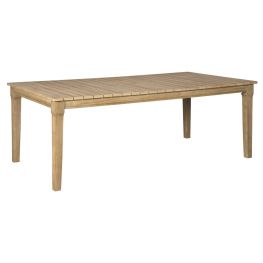 Clare View Beige Rect Dining Table W/Umb Opt
