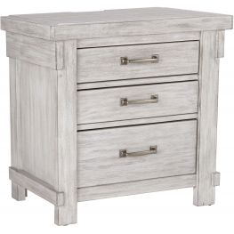 Brashland White Three Drawer Nightstand