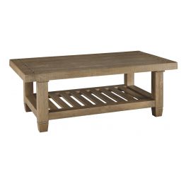 Trishley Rectangular Cocktail Table in Light Brown