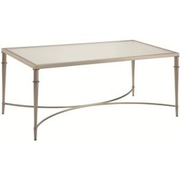 Nickel and Frosted Glass Cocktail Table