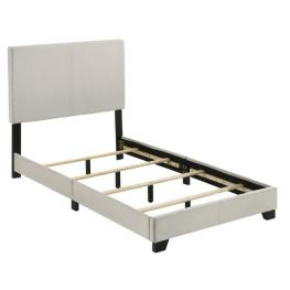 Dorian Fabric Upholstered Twin Panel Bed Cream