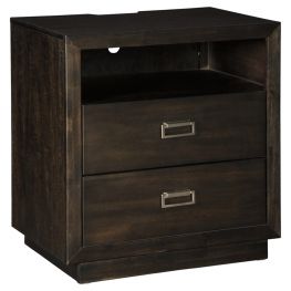 Hyndell Dark Brown Two Drawer Night Stand