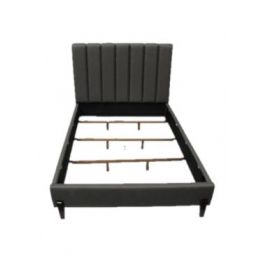 Queen Bed Contemporary Grey Upholstered