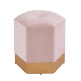 Bella Velvet Blush Hexagon Ottoman