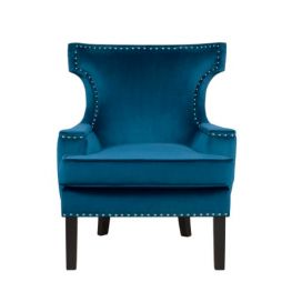 Timothy Blue Velvet Accent Chair